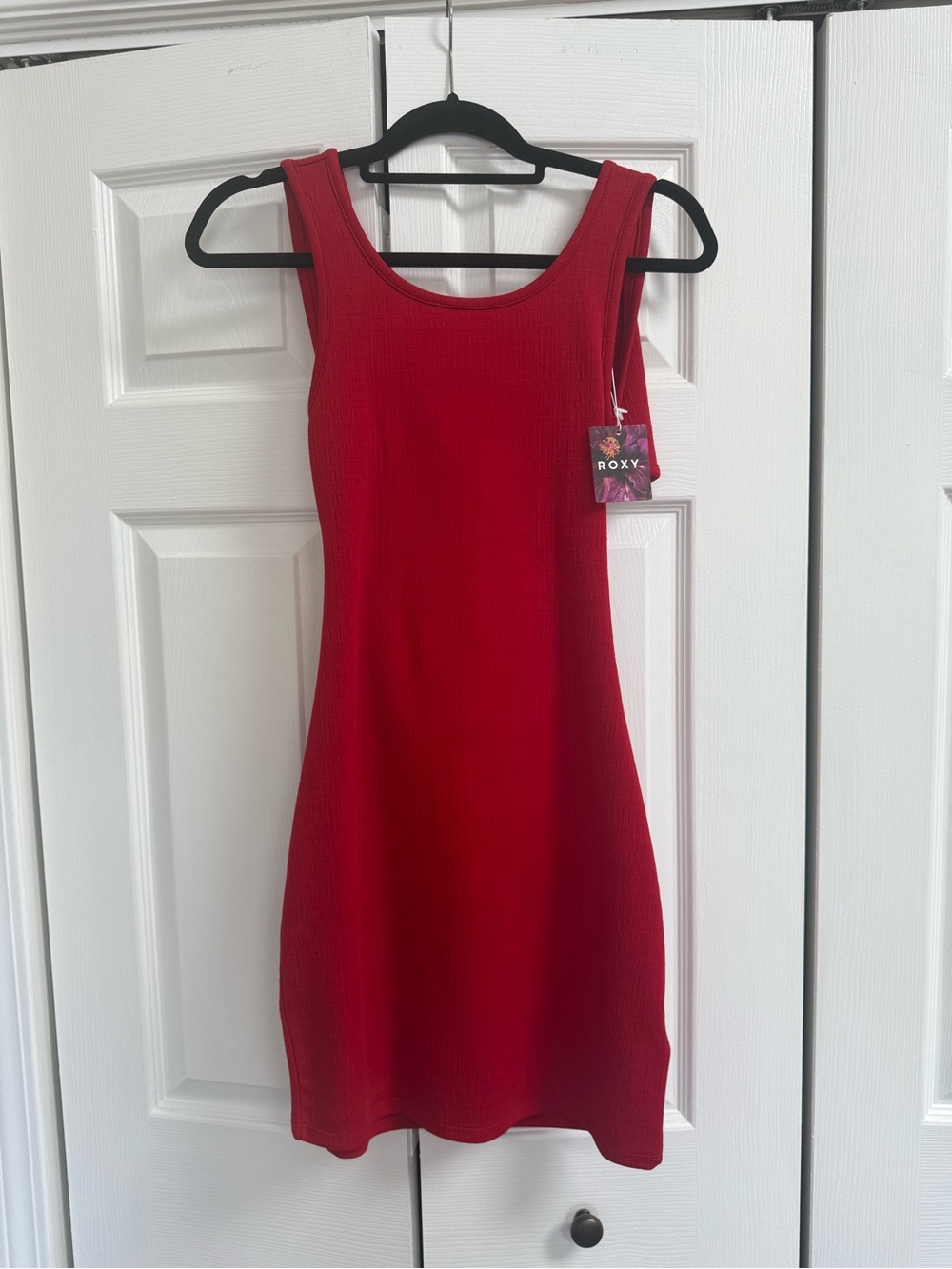 Roxy Red Ribbed Tank Mini Dress